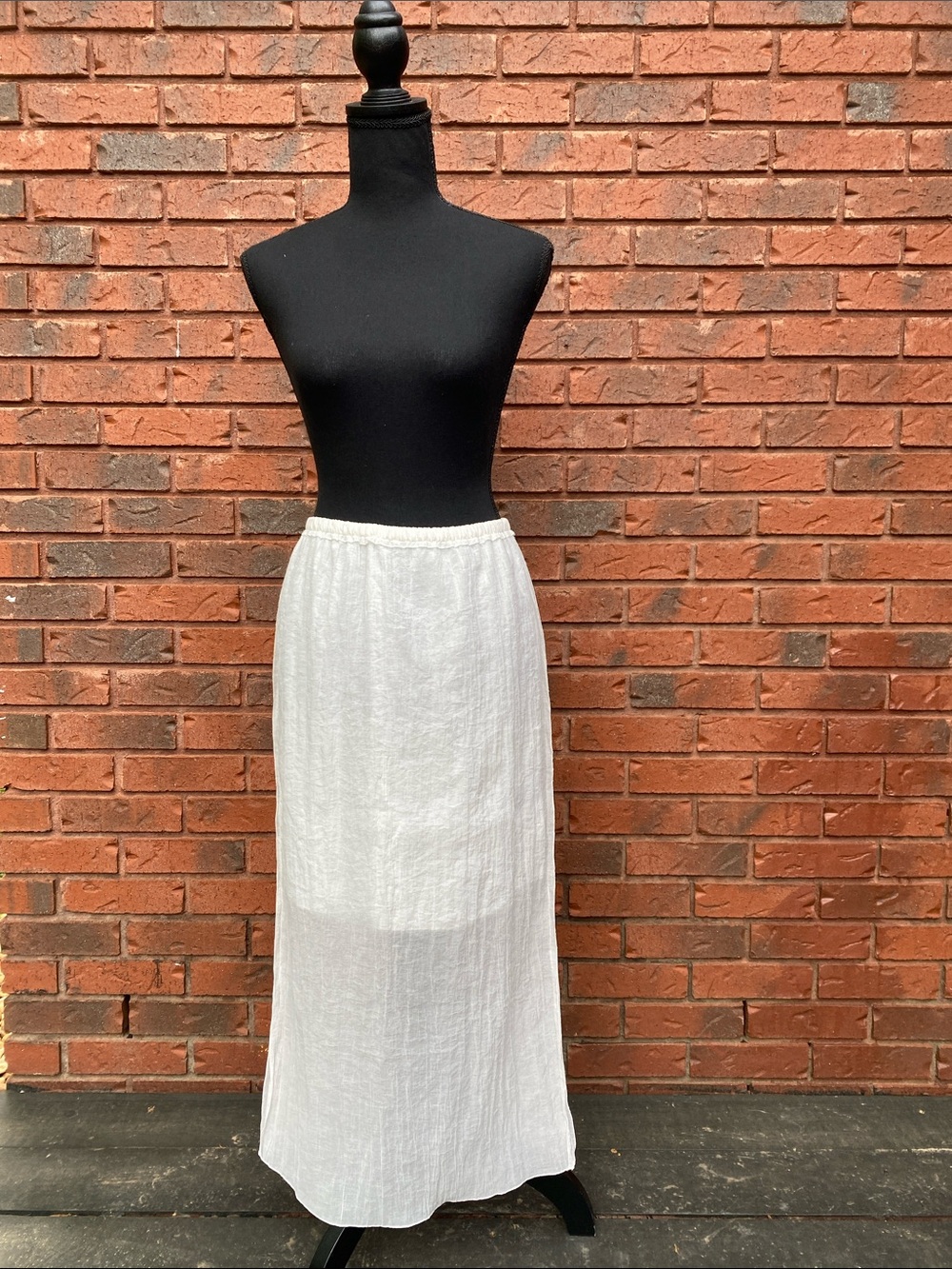 NWT Zara White Elastic-Waist Maxi Skirt S